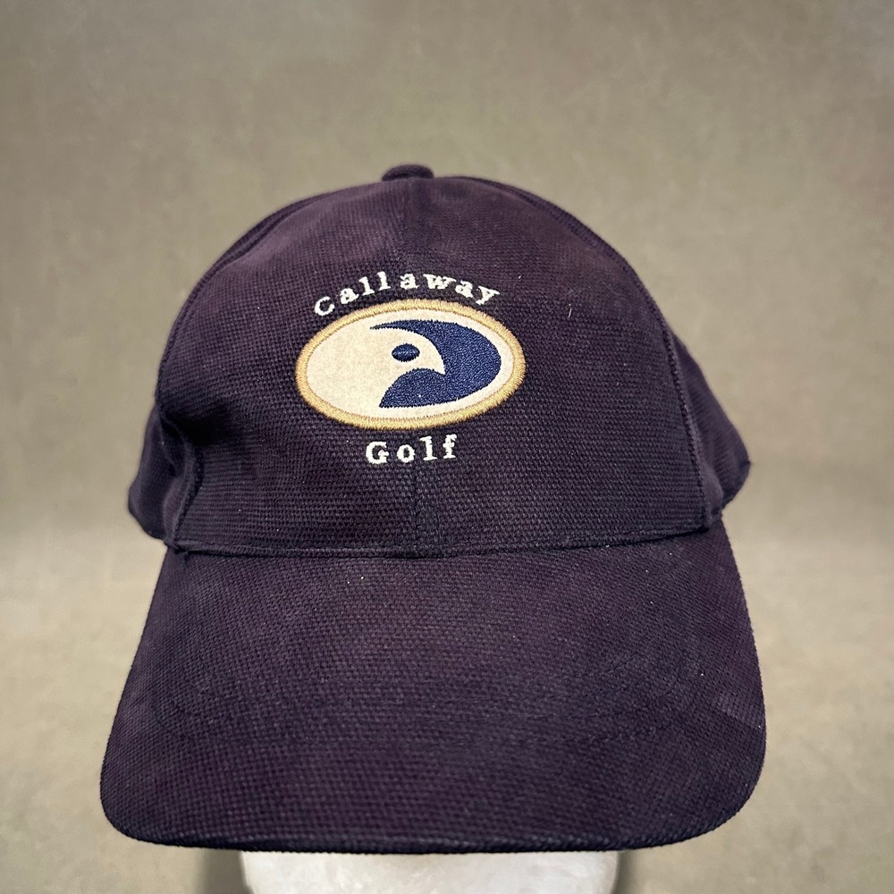 Callaway Golf Hat Mens Navy Blue Vintage Logo Adjustable Strapback Dad Cap